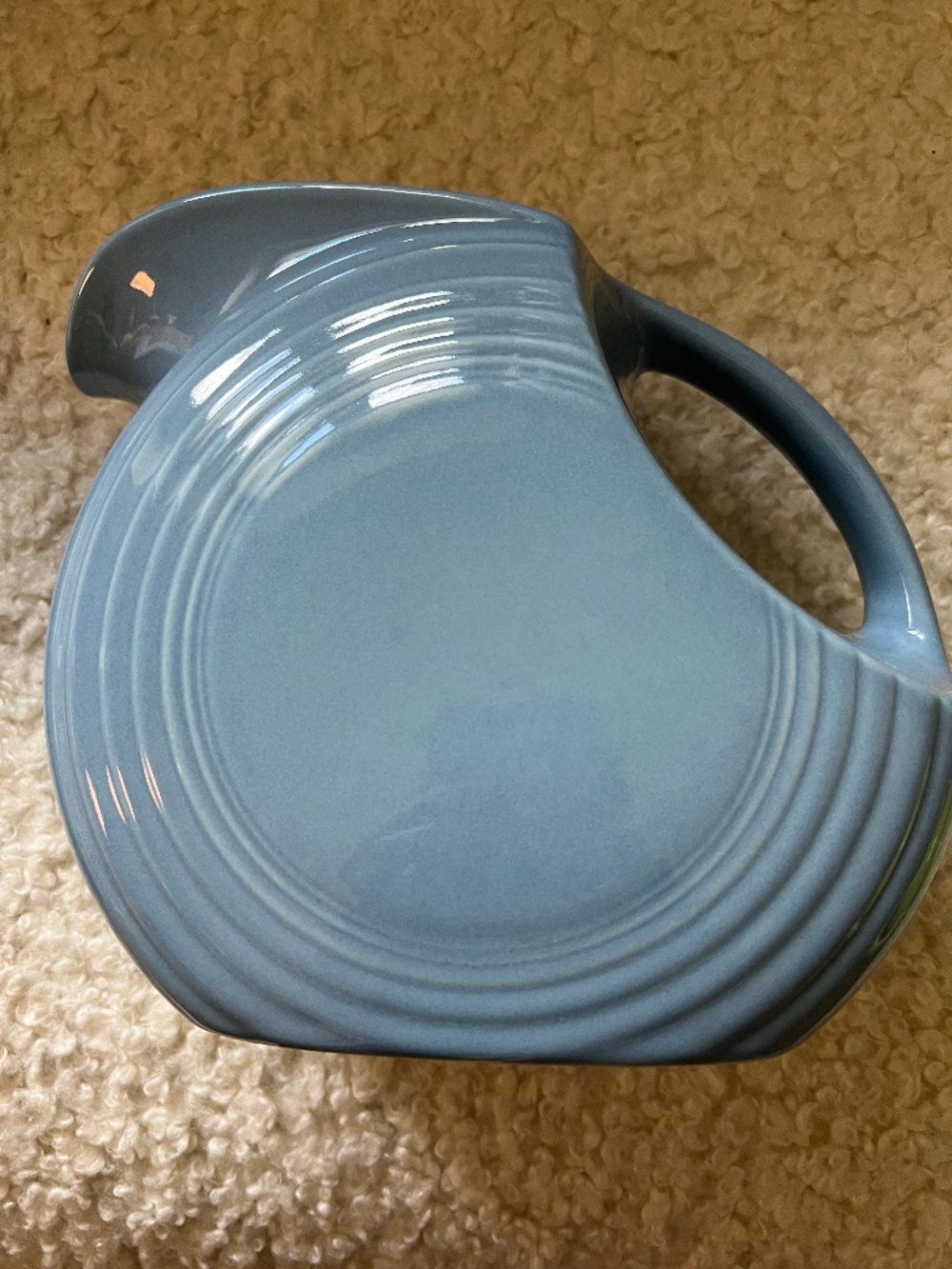 Vintage Fiesta Ceramic Large Disc Pitcher - Periwinkle Blue - Never Used